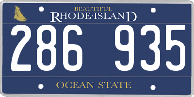 RI license plate 286935