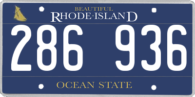 RI license plate 286936