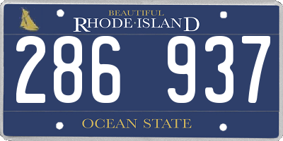 RI license plate 286937