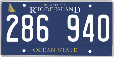 RI license plate 286940