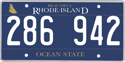 RI license plate 286942