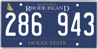 RI license plate 286943