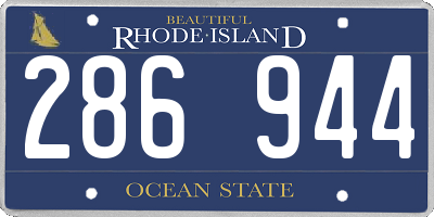 RI license plate 286944
