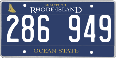 RI license plate 286949