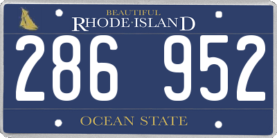 RI license plate 286952