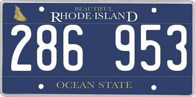 RI license plate 286953