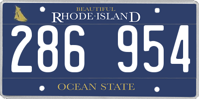 RI license plate 286954