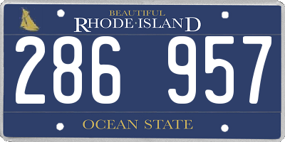 RI license plate 286957