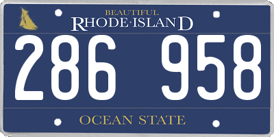 RI license plate 286958