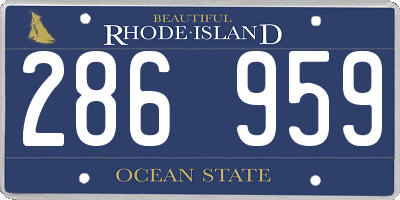 RI license plate 286959