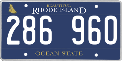 RI license plate 286960