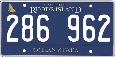 RI license plate 286962