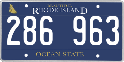 RI license plate 286963