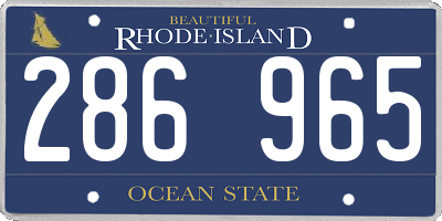 RI license plate 286965
