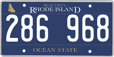 RI license plate 286968