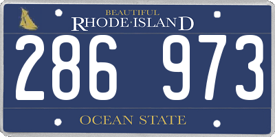 RI license plate 286973