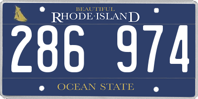 RI license plate 286974