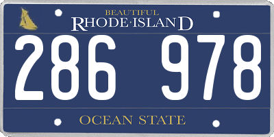 RI license plate 286978