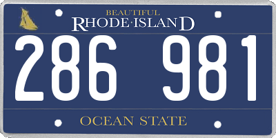RI license plate 286981