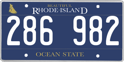 RI license plate 286982