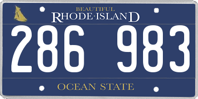 RI license plate 286983
