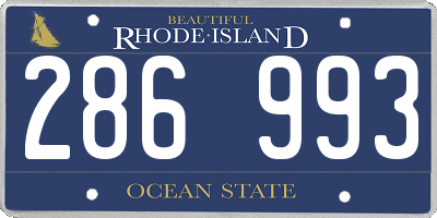 RI license plate 286993