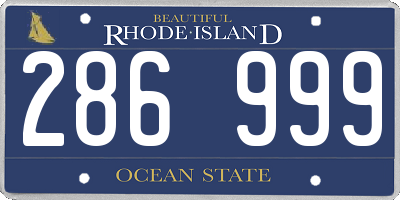 RI license plate 286999