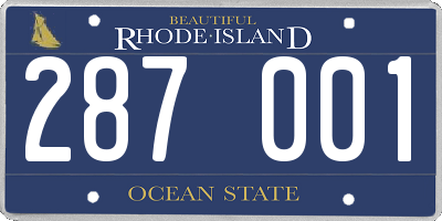 RI license plate 287001