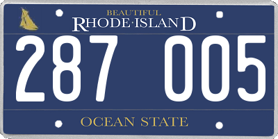 RI license plate 287005