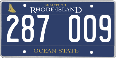 RI license plate 287009