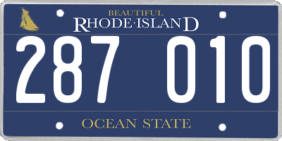 RI license plate 287010