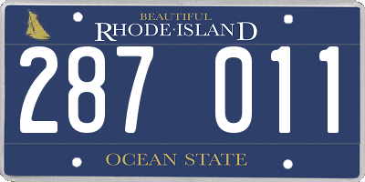 RI license plate 287011