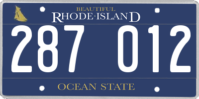 RI license plate 287012