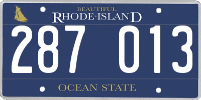RI license plate 287013
