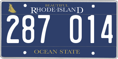 RI license plate 287014