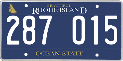 RI license plate 287015