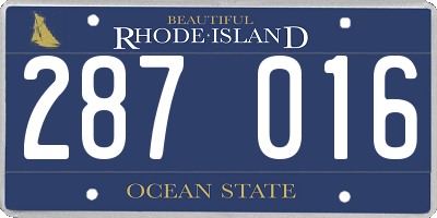 RI license plate 287016