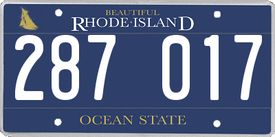 RI license plate 287017