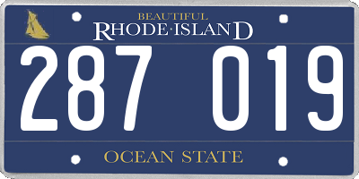 RI license plate 287019