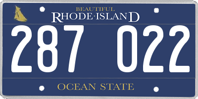 RI license plate 287022