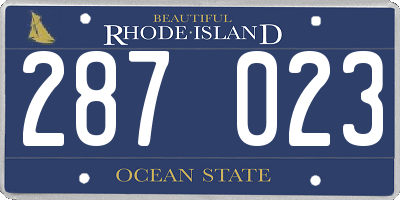 RI license plate 287023