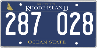 RI license plate 287028