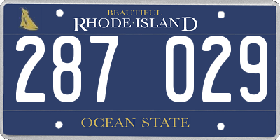 RI license plate 287029