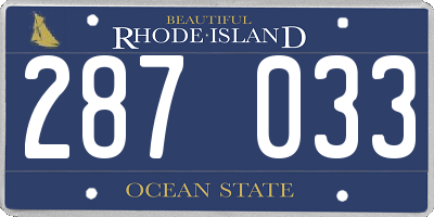 RI license plate 287033