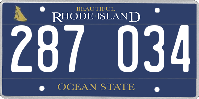 RI license plate 287034