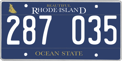 RI license plate 287035