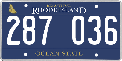RI license plate 287036