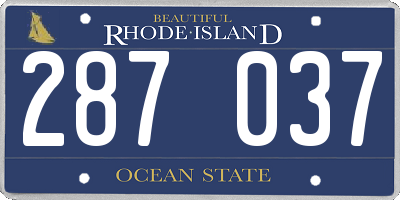 RI license plate 287037