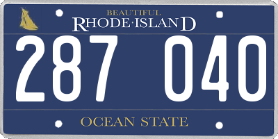 RI license plate 287040