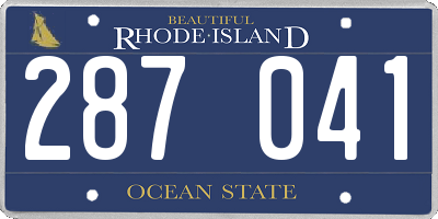 RI license plate 287041